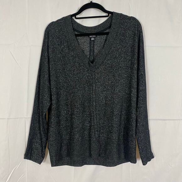 Buffalo David Bitton Women’s Black V-Neck Sweater L Soft Knit Stretch Pullover - Picture 1 of 11